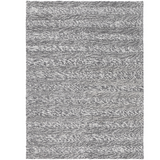Halo Charcoal Rings and Bubble Pattern Wool Blend Rug