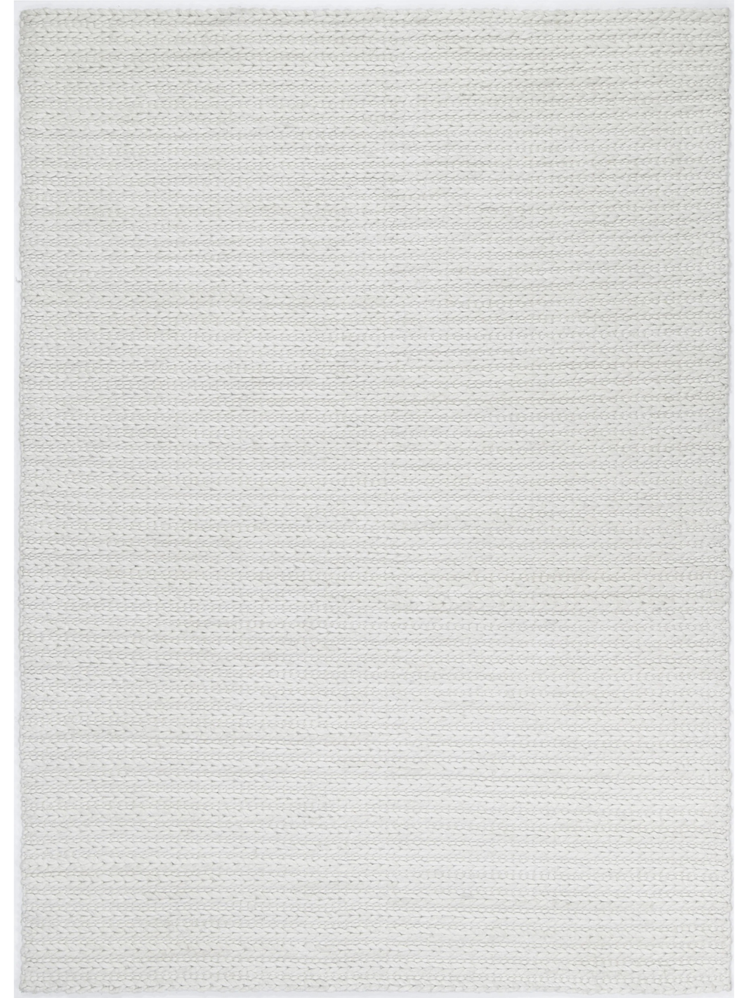 Halo White Braided Pattern Wool Blend Rug