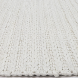 Halo White Braided Pattern Wool Blend Rug