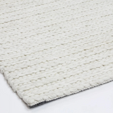 Halo White Braided Pattern Wool Blend Rug