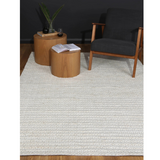 Halo White Braided Pattern Wool Blend Rug