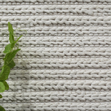 Halo White Braided Pattern Wool Blend Rug