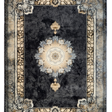 Hive Navy Medallion Traditional Hallway Runner in 100 CM Wide