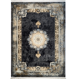 Hive Navy Medallion Traditional Hallway Runner in 100 CM Wide