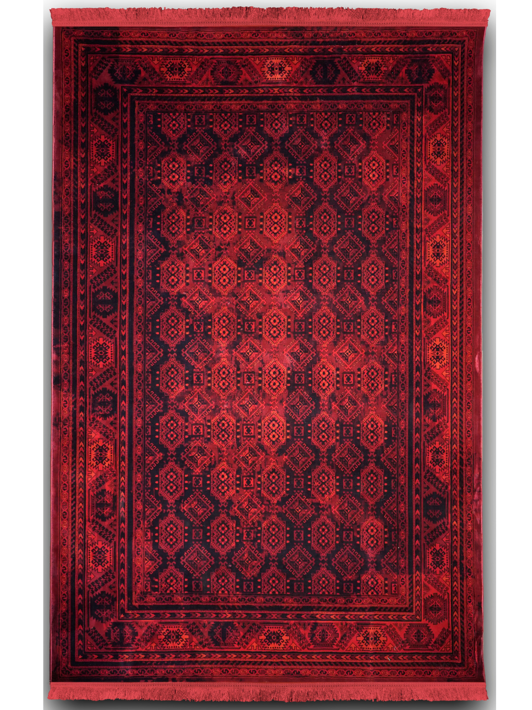 Hive Deep Red Tribal Geometric Rug