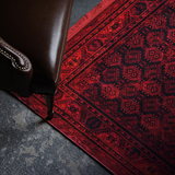 Hive Deep Red Tribal Geometric Rug