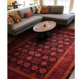 Hive Red Floral Pattern Traditional Rug