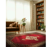Hive Red Medallion Bordered Rug