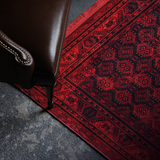 Hive Red Lattice Floral Transitional Hallway Runner in 100 CM Wide