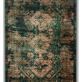Hive Green Distressed Tribal Medallion Rug
