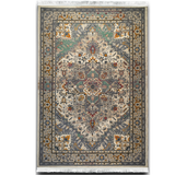 Hive Stone Blue Medallion Transitional Rug