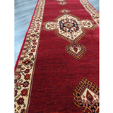 Hive Red Medallion Bordered Hallway Runner in 80 CM Wide