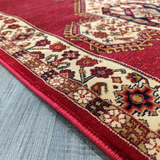 Hive Red Medallion Bordered Hallway Runner in 80 CM Wide
