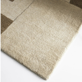 Isla Beige Brown Block Wool Rug