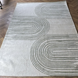 Isla Ivory Soft Green Arch Pattern Wool Rug