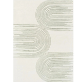 Isla Ivory Soft Green Arch Pattern Wool Rug