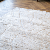Jazz Beige Abstract Waves Shaggy Rug