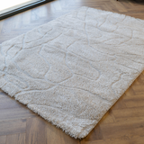 Jazz Beige Abstract Waves Shaggy Rug