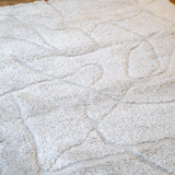 Jazz Beige Abstract Waves Shaggy Rug