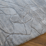 Jazz Light Grey Abstract Waves Shaggy Rug