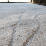 Jazz Light Grey Abstract Waves Shaggy Rug