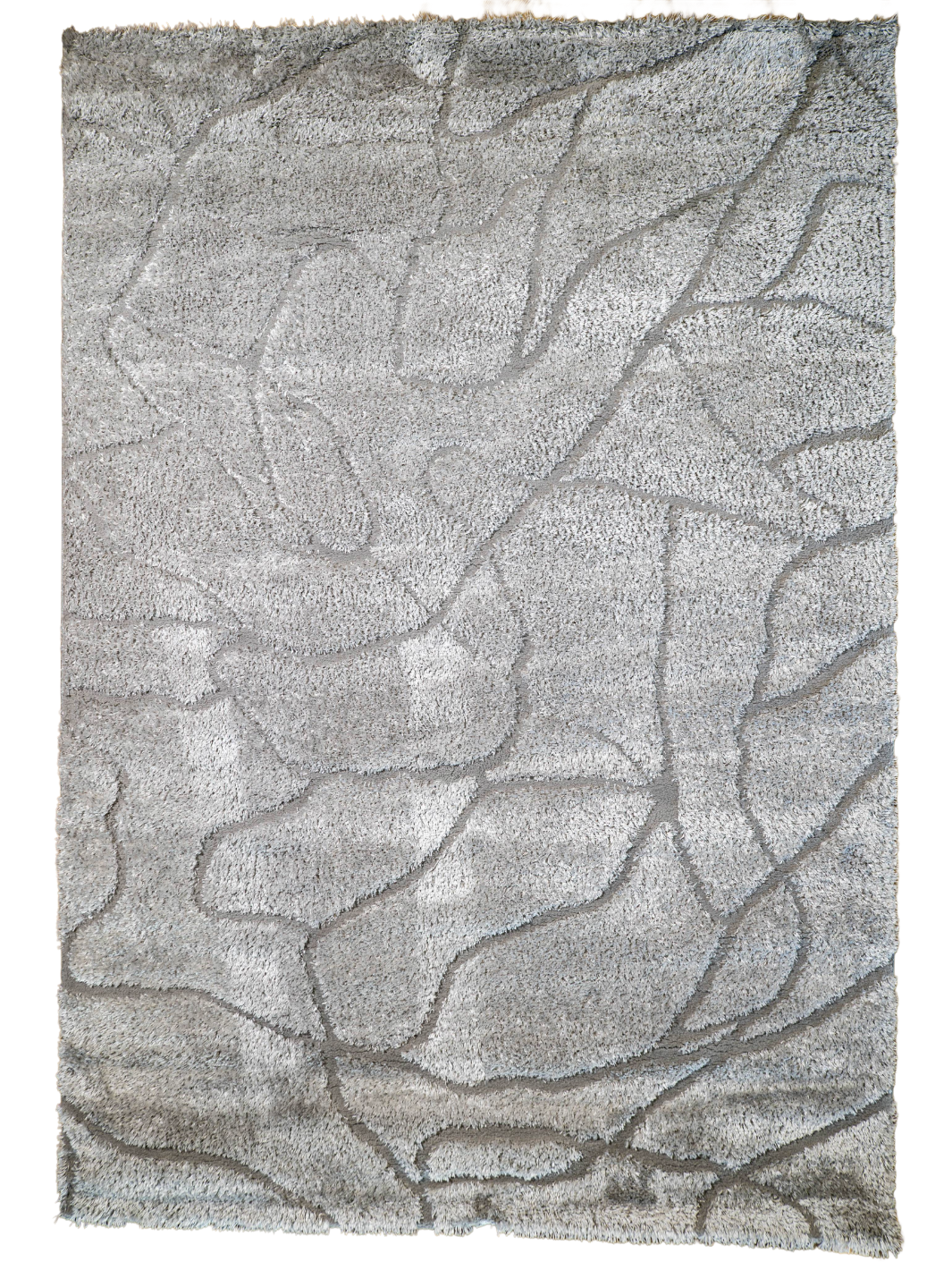 Jazz Light Grey Abstract Waves Shaggy Rug