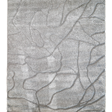 Jazz Light Grey Abstract Waves Shaggy Rug