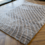 Jazz Vizon Curved Lines Textured Shaggy Rug