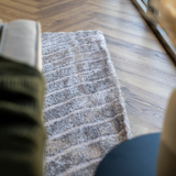 Jazz Vizon Curved Lines Textured Shaggy Rug