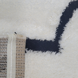 Jazz Cream Black Morrocan Lattice Shaggy Rug