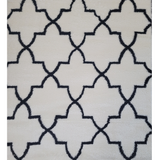 Jazz Cream Black Morrocan Lattice Shaggy Rug