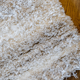 Jazz Cream Beige Textured Lines Modern Shaggy Rug
