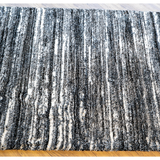 Jazz Black Textured Lines Modern Shaggy Rug