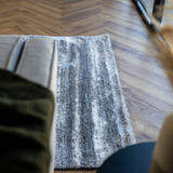 Jazz Cream Grey Textured Lines Modern Shaggy Rug