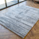 Jazz Cream Grey Textured Lines Modern Shaggy Rug
