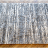 Jazz Cream Grey Textured Lines Modern Shaggy Rug