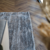 Jazz Dark Grey Textured Lines Modern Shaggy Rug