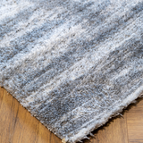 Jazz Dark Grey Textured Lines Modern Shaggy Rug
