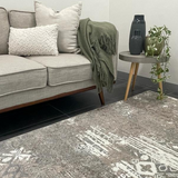 Kira Beige Grey Distressed Oriental Transitional Rug