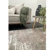 Kira Beige Grey Distressed Oriental Transitional Rug