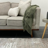 Kira Beige Grey Distressed Oriental Transitional Rug