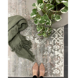 Kira Beige Grey Distressed Oriental Transitional Rug