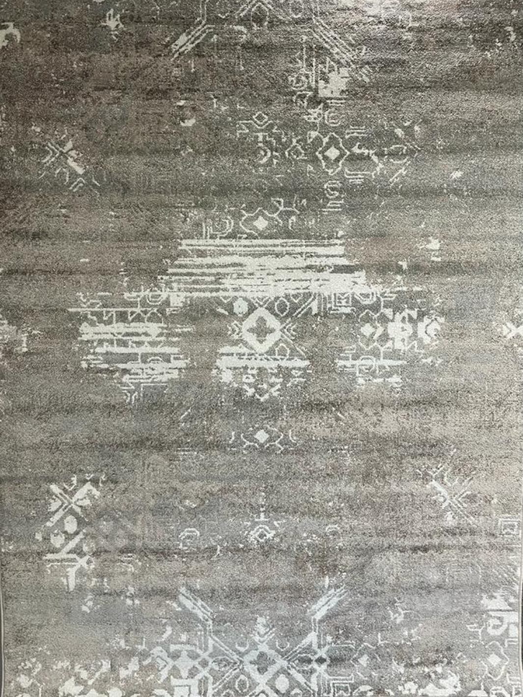 Kira Beige Grey Distressed Oriental Transitional Rug