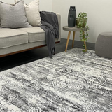 Kira Grey Medallion Diamond Transitional Rug