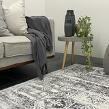 Kira Grey Medallion Diamond Transitional Rug