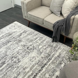 Kira Grey Medallion Diamond Transitional Rug