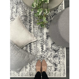 Kira Grey Medallion Diamond Transitional Rug