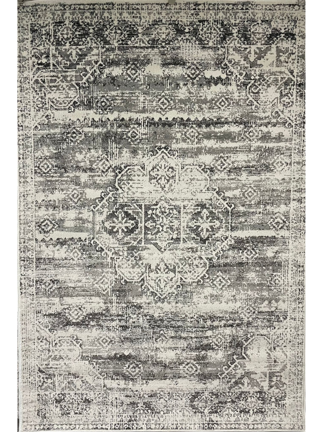 Kira Grey Medallion Diamond Transitional Rug