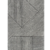 Isla Black and White Linear Grid Wool Rug