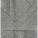 Isla Black and White Linear Grid Wool Rug